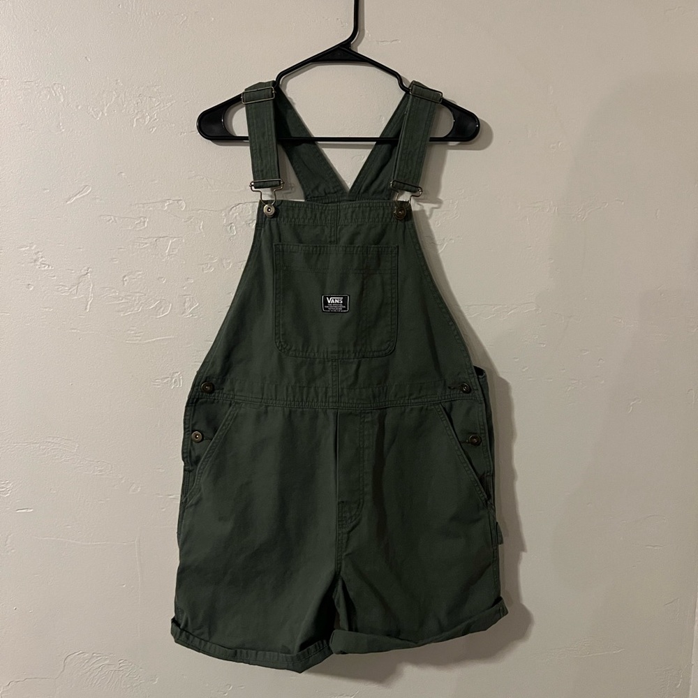 Women’s vans short overalls sz lg large army green